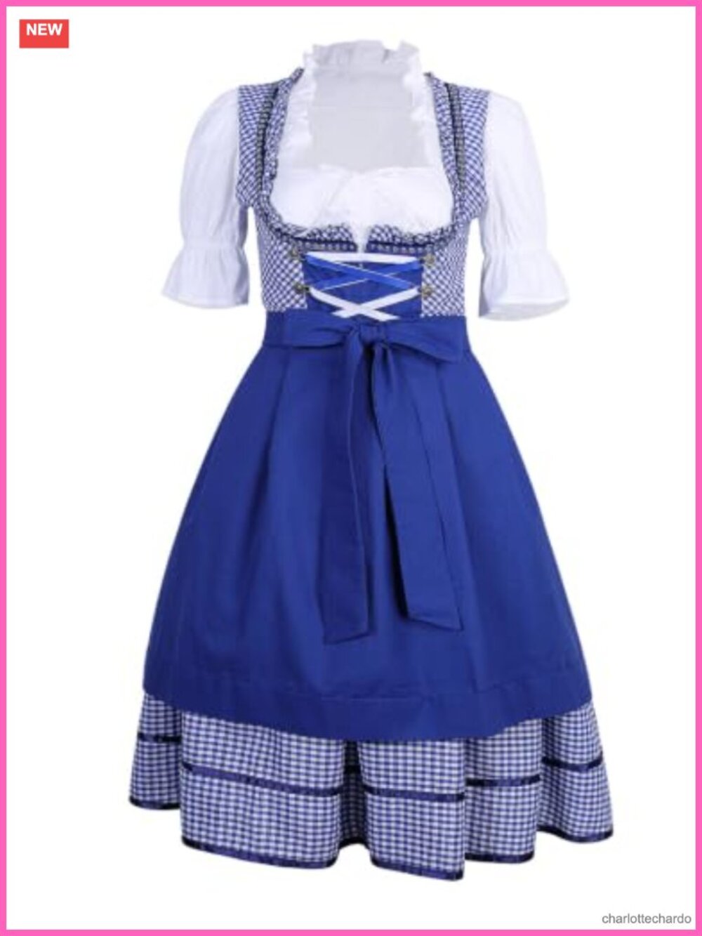 Women's Dirndl Costume 3-Piece Set Oktoberfest Bavarian Dress